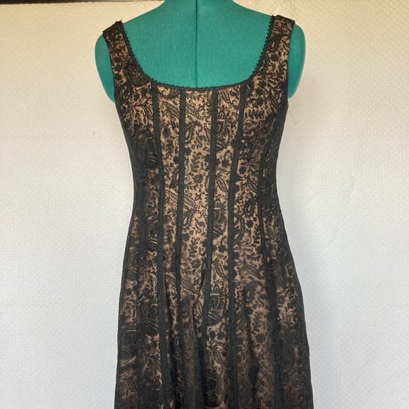 Nanette Lepore Black Lace Dress with Nude Underslip sz 2 NWT - Picture 3 of 12
